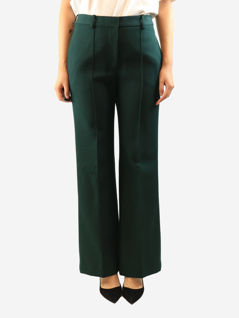 Dark green wool trousers - size UK 10 Trousers Victoria Beckham 
