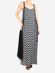 Loewe Black zig zag print dress - size UK 10