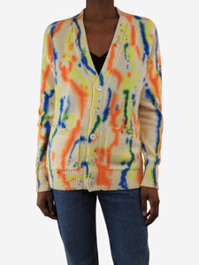 The Elder Statesman Multi tie dye print cashmere cardigan - size XS