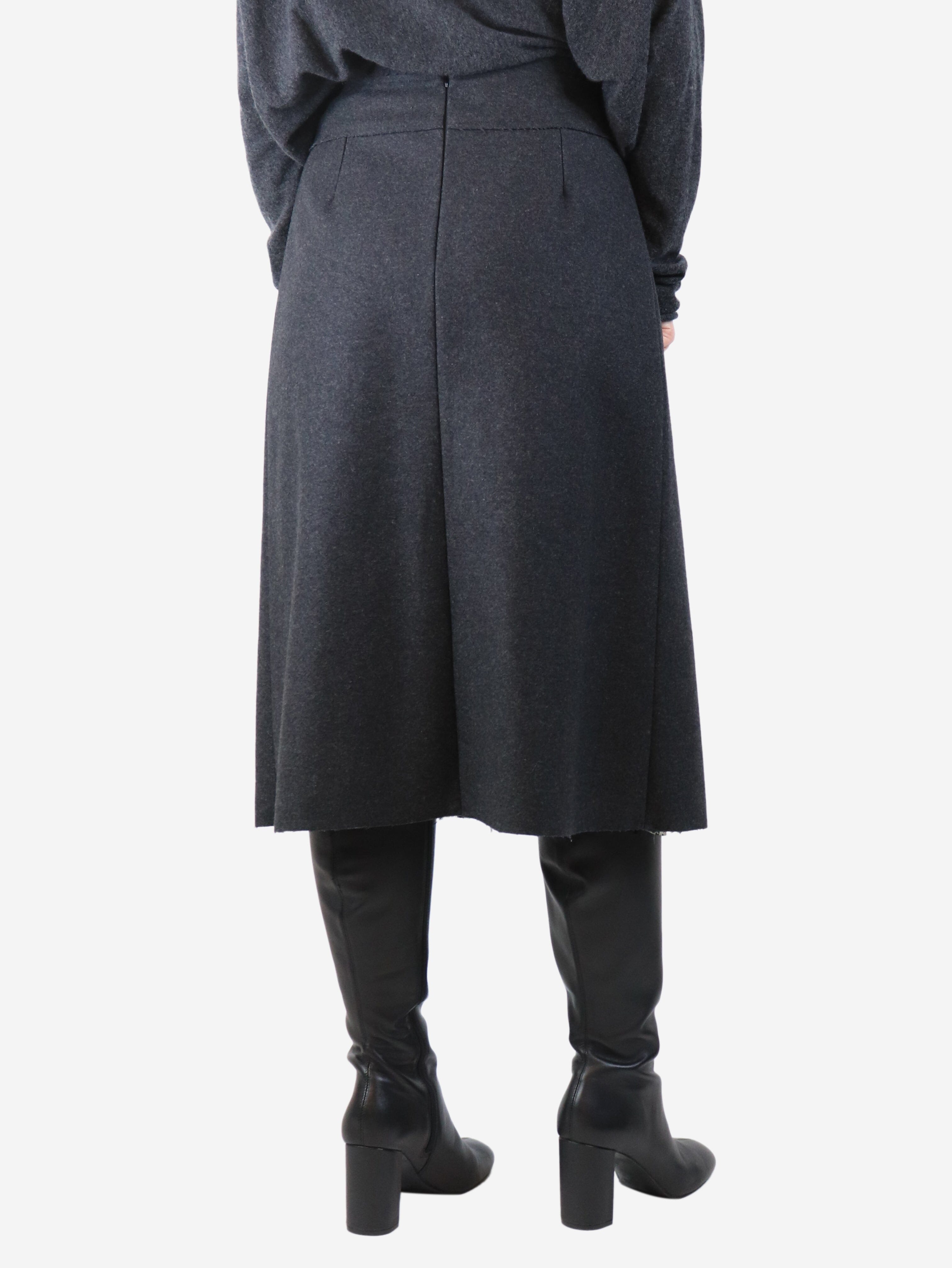Dark grey wool and silk-blend midi skirt - size UK 10 Skirts Marni 