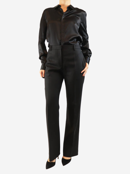 Black straight-leg trousers - size UK 10 alternate image