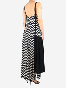 Loewe Black zig zag print dress - size UK 10