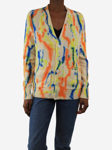 The Elder Statesman Multi tie dye print cashmere cardigan - size XS