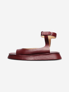 Jil Sander Burgundy leather platform sandals - size EU 40