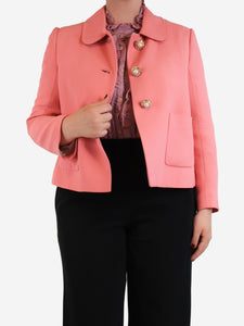 Miu Miu Pink jacket with pearl buttons - size UK 12
