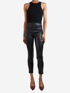 The Row Black leather trousers with zip - size UK 6