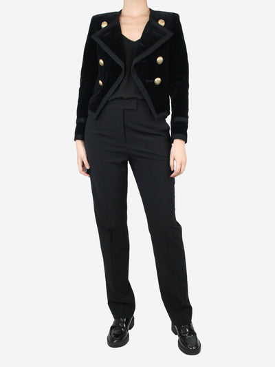Black double-breasted velvet blazer - size UK 12 Coats & Jackets Saint Laurent 