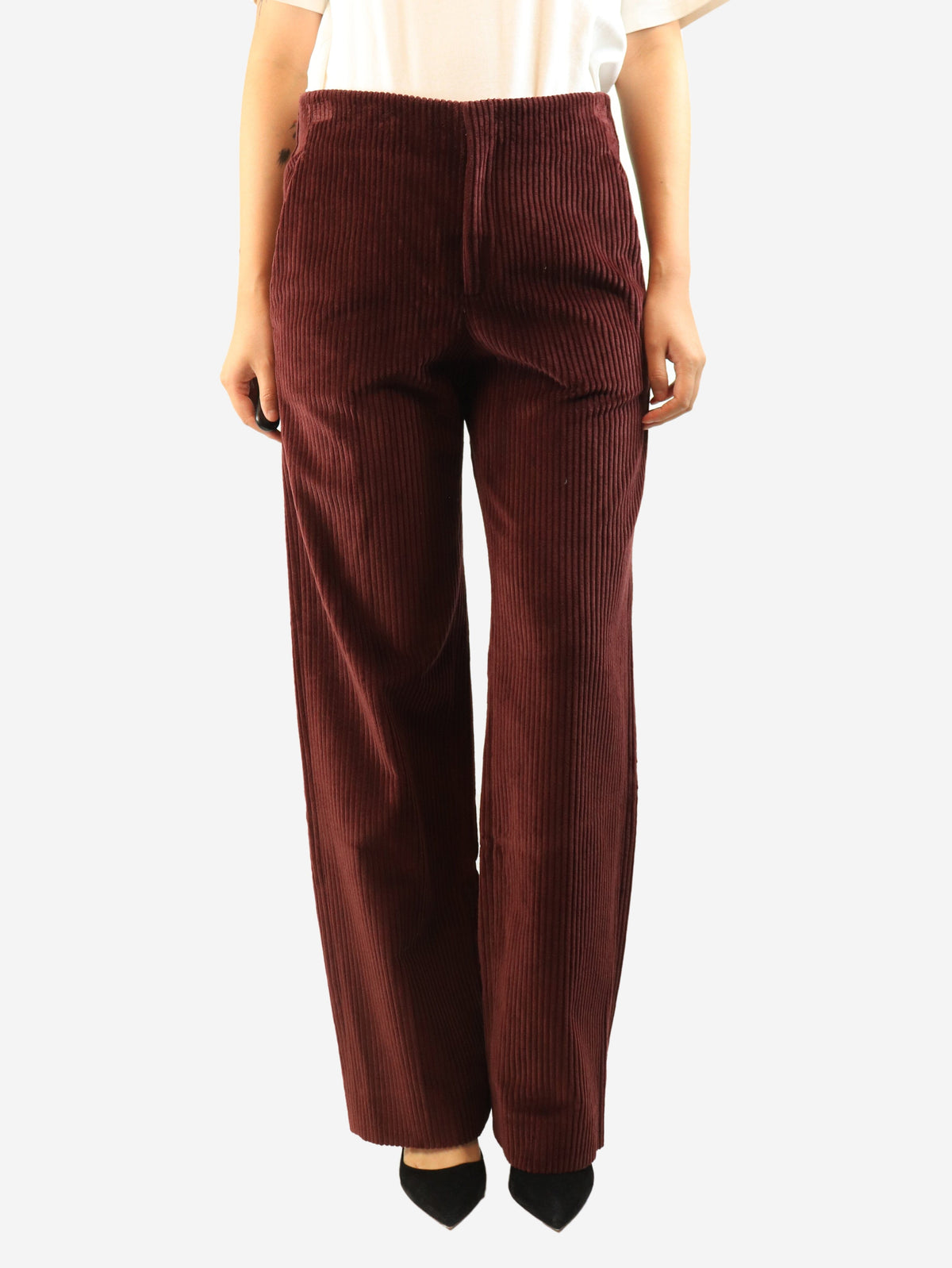 Burgundy corduroy trousers - size UK 10 Trousers Brunello Cucinelli 