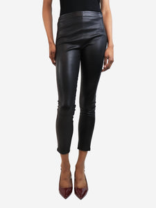 The Row Black leather trousers with zip - size UK 6