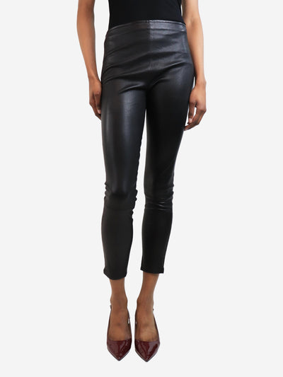 Black leather trousers with zip - size UK 6 Trousers The Row 