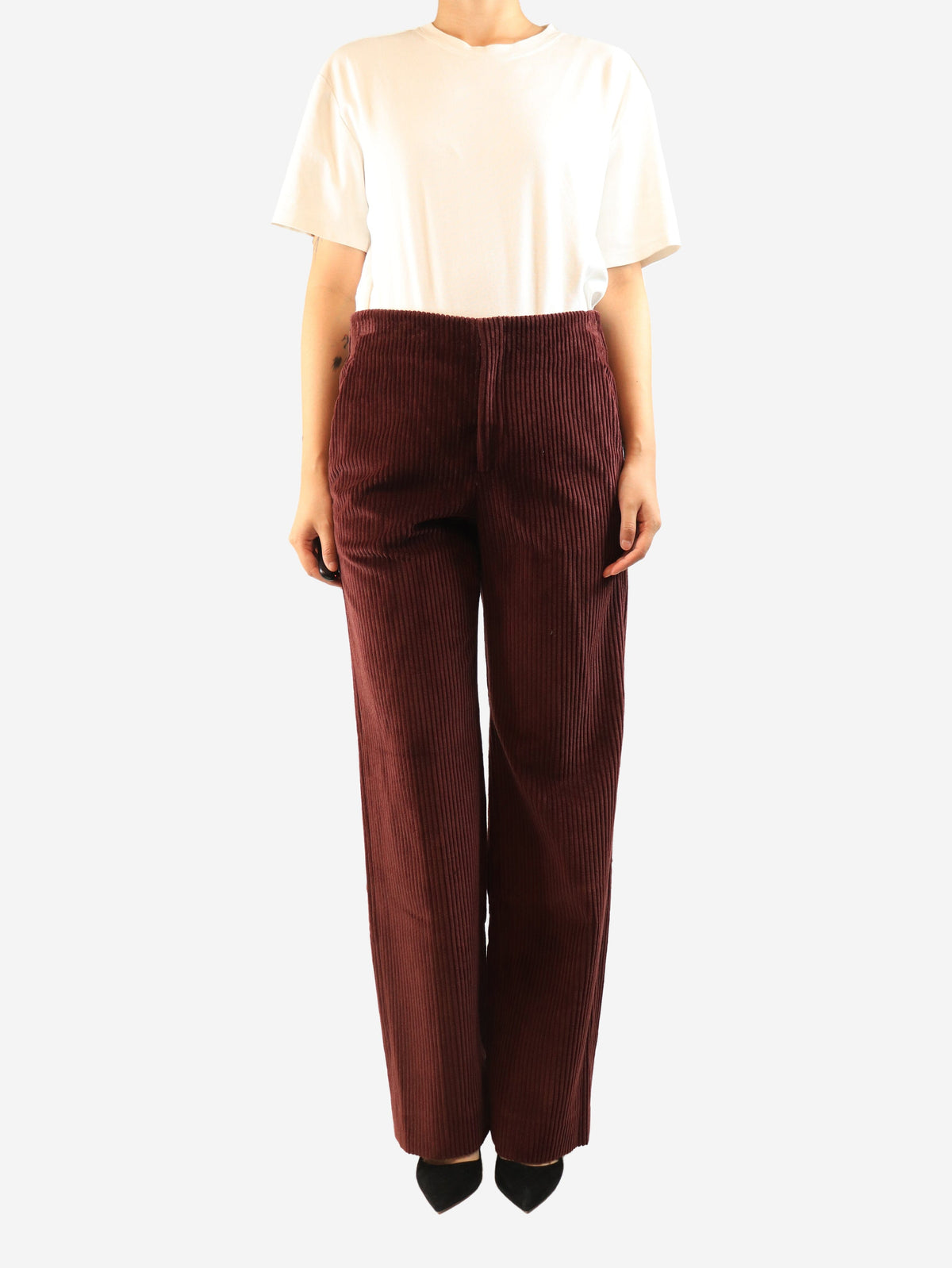 Burgundy corduroy trousers - size UK 10 Trousers Brunello Cucinelli 