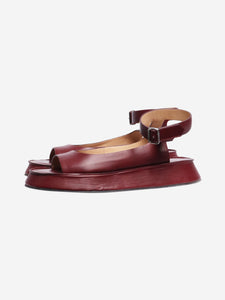 Jil Sander Burgundy leather platform sandals - size EU 40