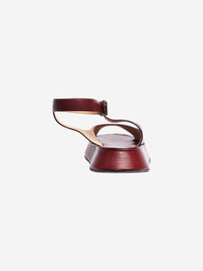 Jil Sander Burgundy leather platform sandals - size EU 40