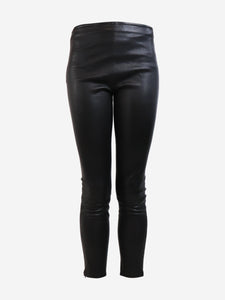 The Row Black leather trousers with zip - size UK 6