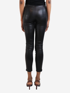 The Row Black leather trousers with zip - size UK 6