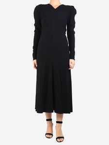 Isabel Marant Black Albizia crepe midi dress - size UK 8