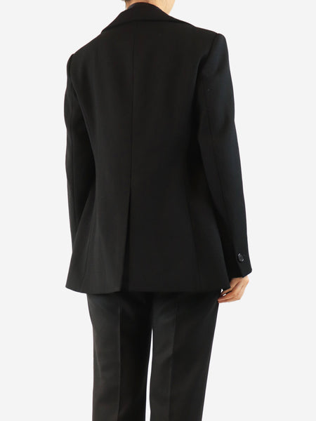 Black single-breasted wool blazer - size UK 10 alternate image
