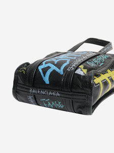 Balenciaga Black Graffiti Bazaar Shopper 2way bag