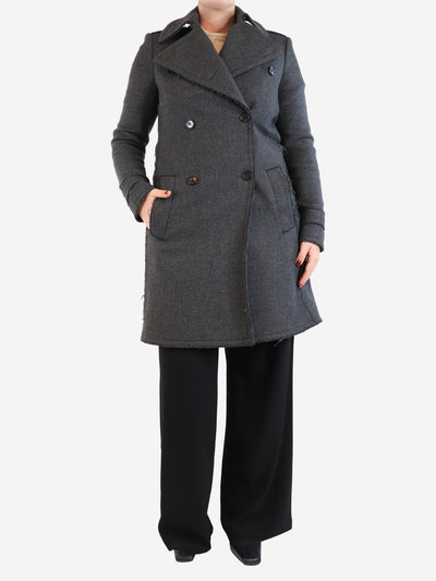 Grey double-breasted wool overcoat - size UK 12 Coats & Jackets Celine 