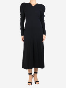 Isabel Marant Black Albizia crepe midi dress - size UK 8