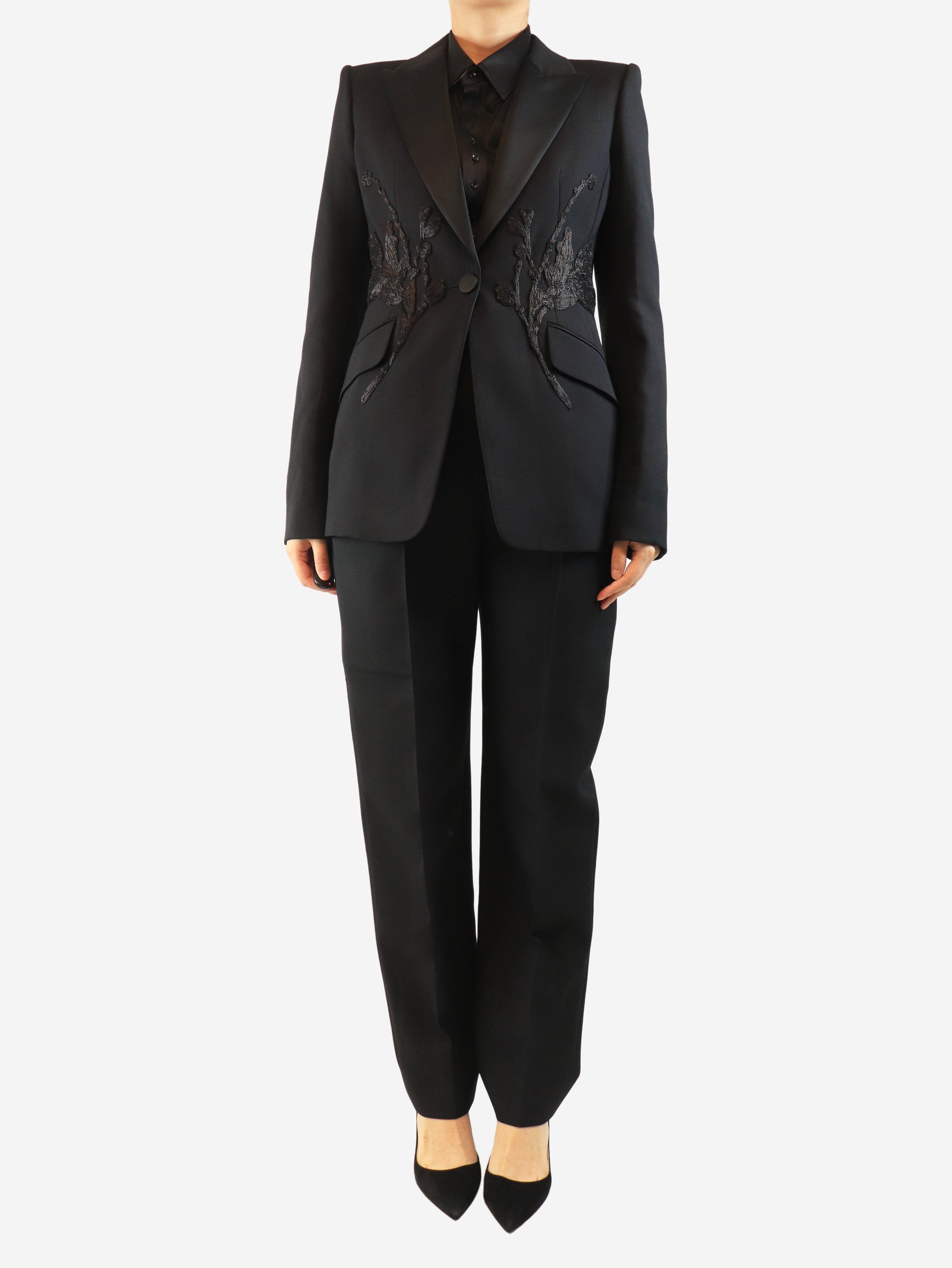 Black tuxedo blazer and trouser set - size UK 10 Sets Alexander McQueen 