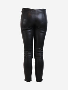 The Row Black leather trousers with zip - size UK 6