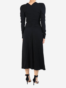 Isabel Marant Black Albizia crepe midi dress - size UK 8