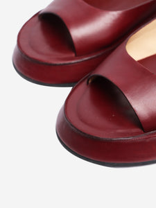 Jil Sander Burgundy leather platform sandals - size EU 40