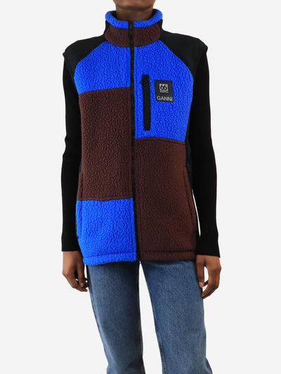 Blue and maroon colour-block fleece vest - size XS Coats & Jackets Ganni x 66°North 