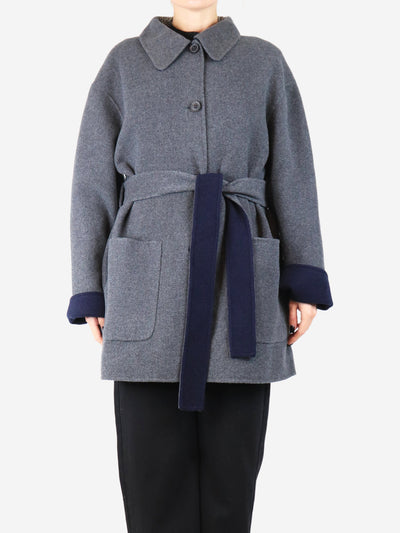 Dark grey belted cashmere mid-length coat - size UK 14 Coats & Jackets Bonpoint 