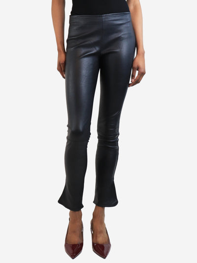 Midnight grey leather trousers with zip - size S Trousers The Row 