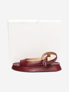 Jil Sander Burgundy leather platform sandals - size EU 40