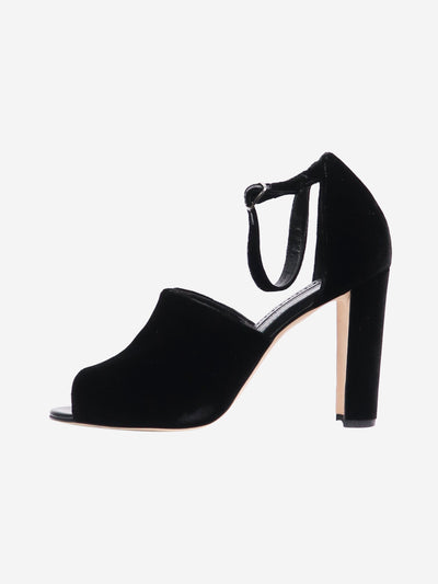 Black Aminta velvet ankle strap heel - size EU 41