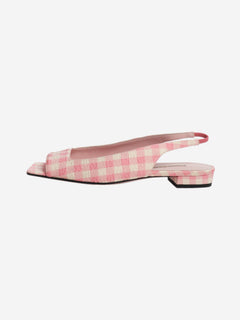 Pink and white gingham slingback flats - size EU 40 Flat Shoes Emilia Wickstead 