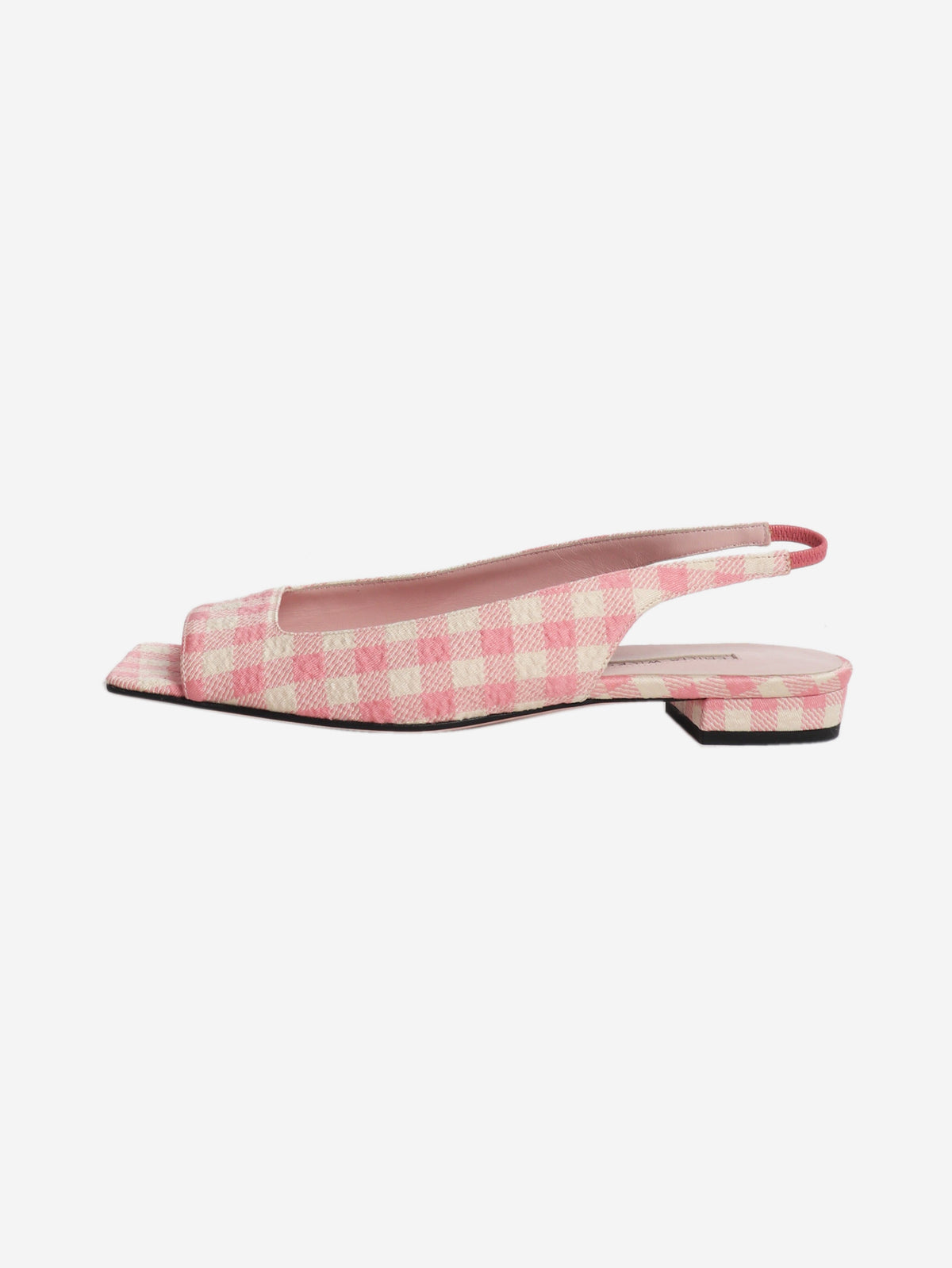 Pink and white gingham slingback flats - size EU 40 Flat Shoes Emilia Wickstead 