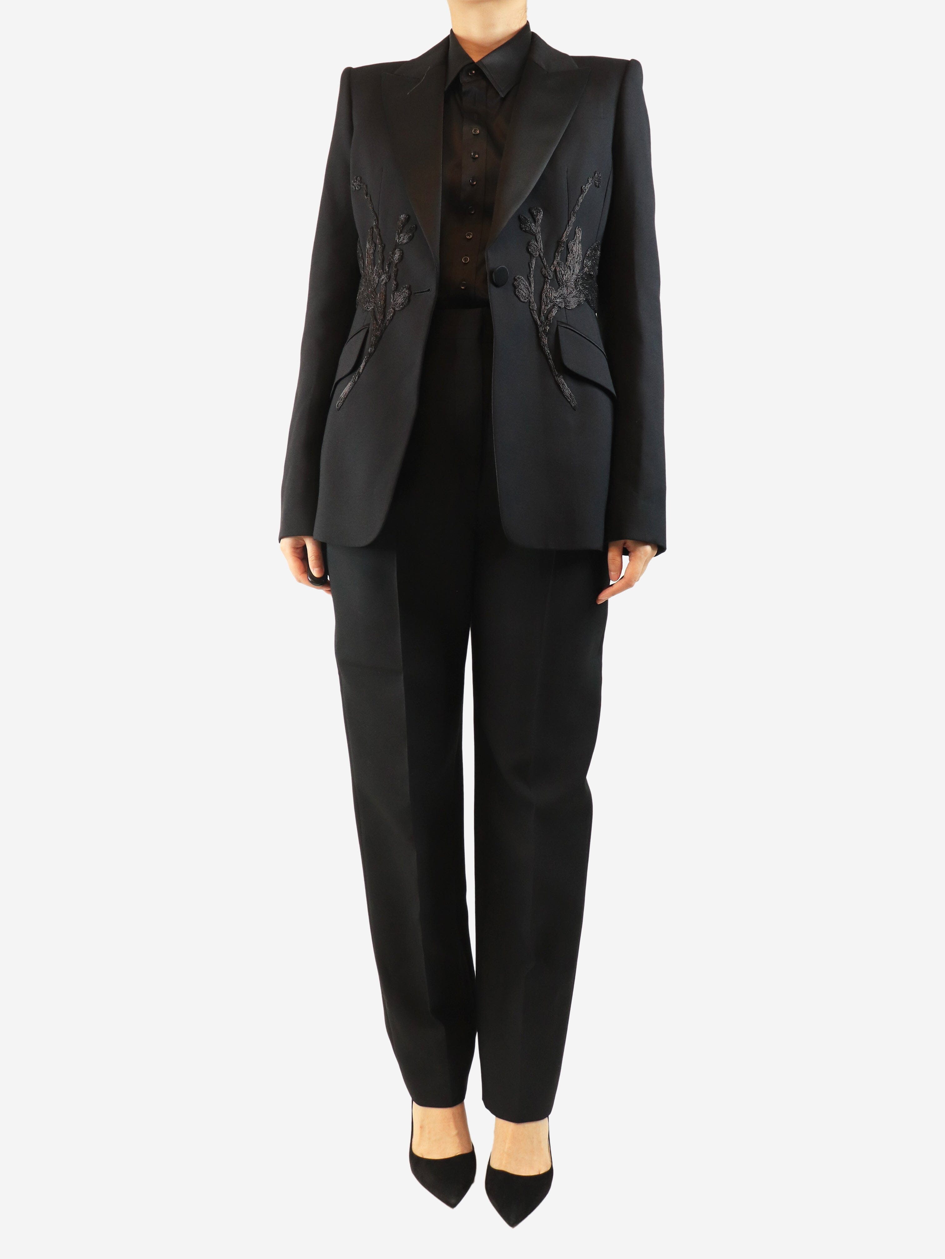 Black tuxedo blazer and trouser set - size UK 10 Sets Alexander McQueen 