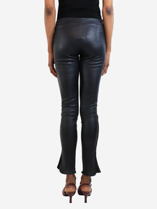 The Row Midnight grey leather trousers with zip - size S