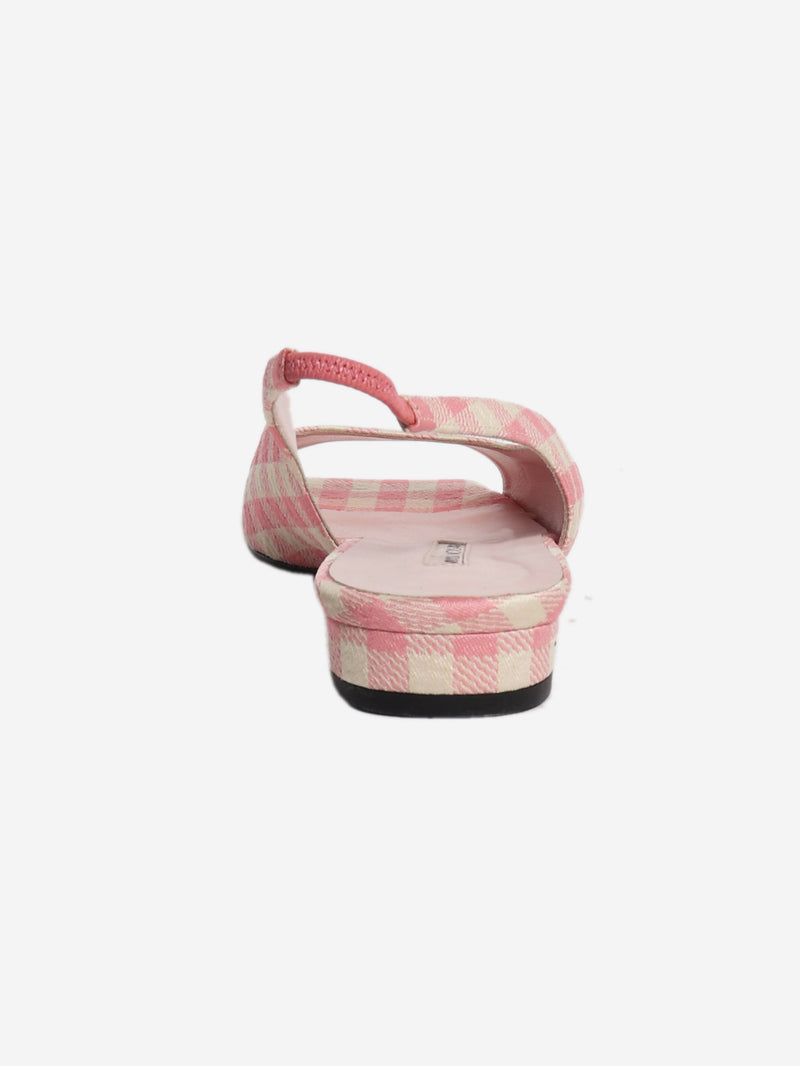 Pink and white gingham slingback flats - size EU 40 Flat Shoes Emilia Wickstead 