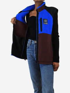Blue and maroon colour-block fleece vest - size XS Coats & Jackets Ganni x 66°North 