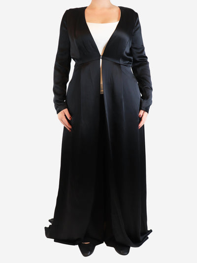 Black satin robe dress - size UK 14 Dresses Temperley 