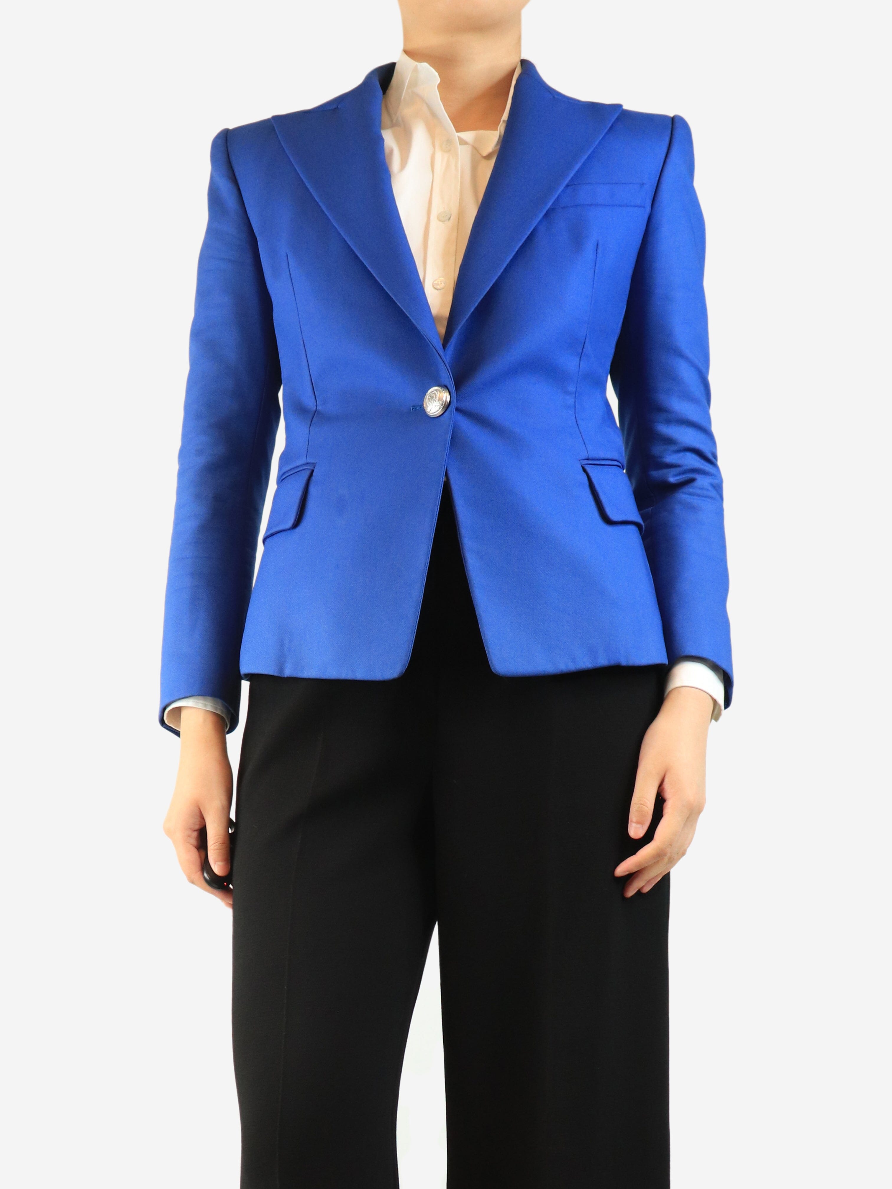 Blue single-breasted blazer - size UK 12 Coats & Jackets Balmain 
