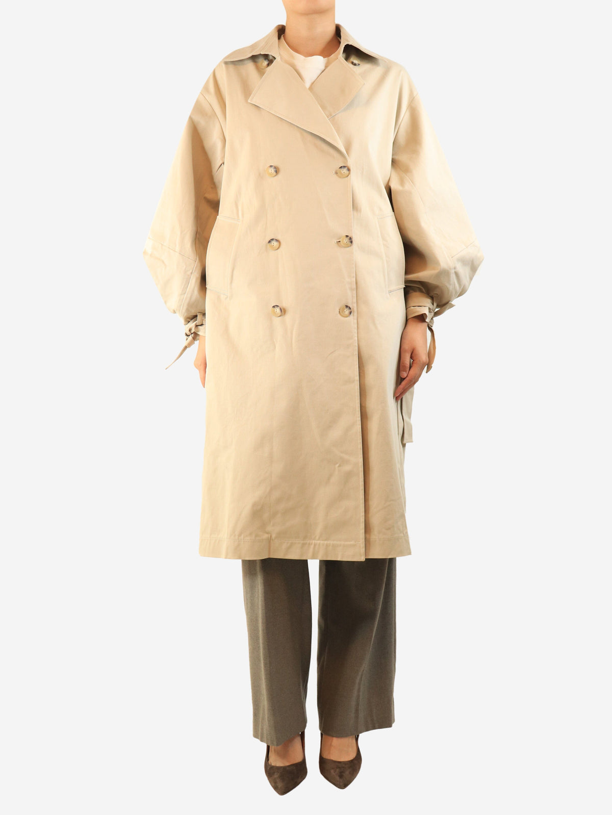 Neutral belted trench coat - One size Coats & Jackets SoSUE 