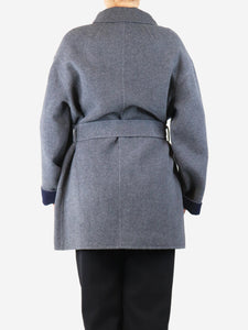 Bonpoint Dark grey belted cashmere mid-length coat - size UK 14