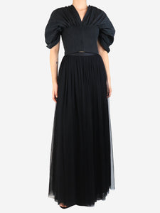 Needle & Thread Black tulle maxi skirt - size UK 8