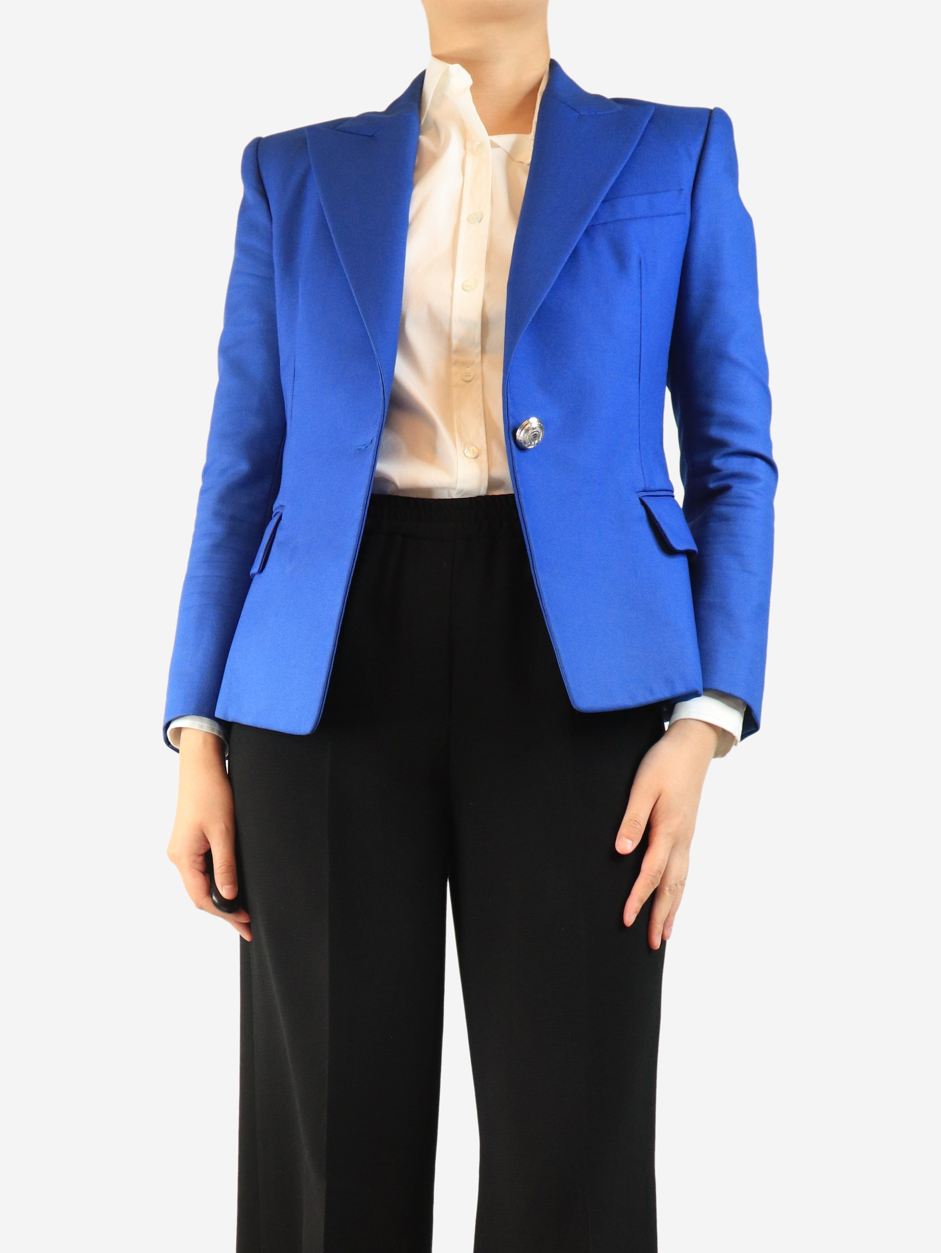 Blue single-breasted blazer - size UK 12 Coats & Jackets Balmain 