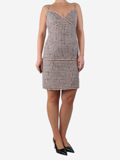 Orange and black tweed strappy dress - size UK 12 Dresses Chanel 