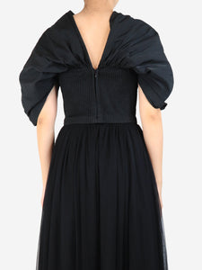 Jonathan Simkhai Black puffed sleeve crop top - size UK 8