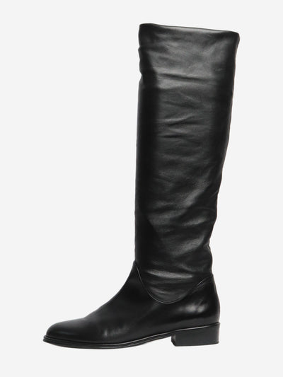 Stuart Weitzman Black ruched flat boots - size US 7 (UK 4.5) Boots Stuart Weitzman 