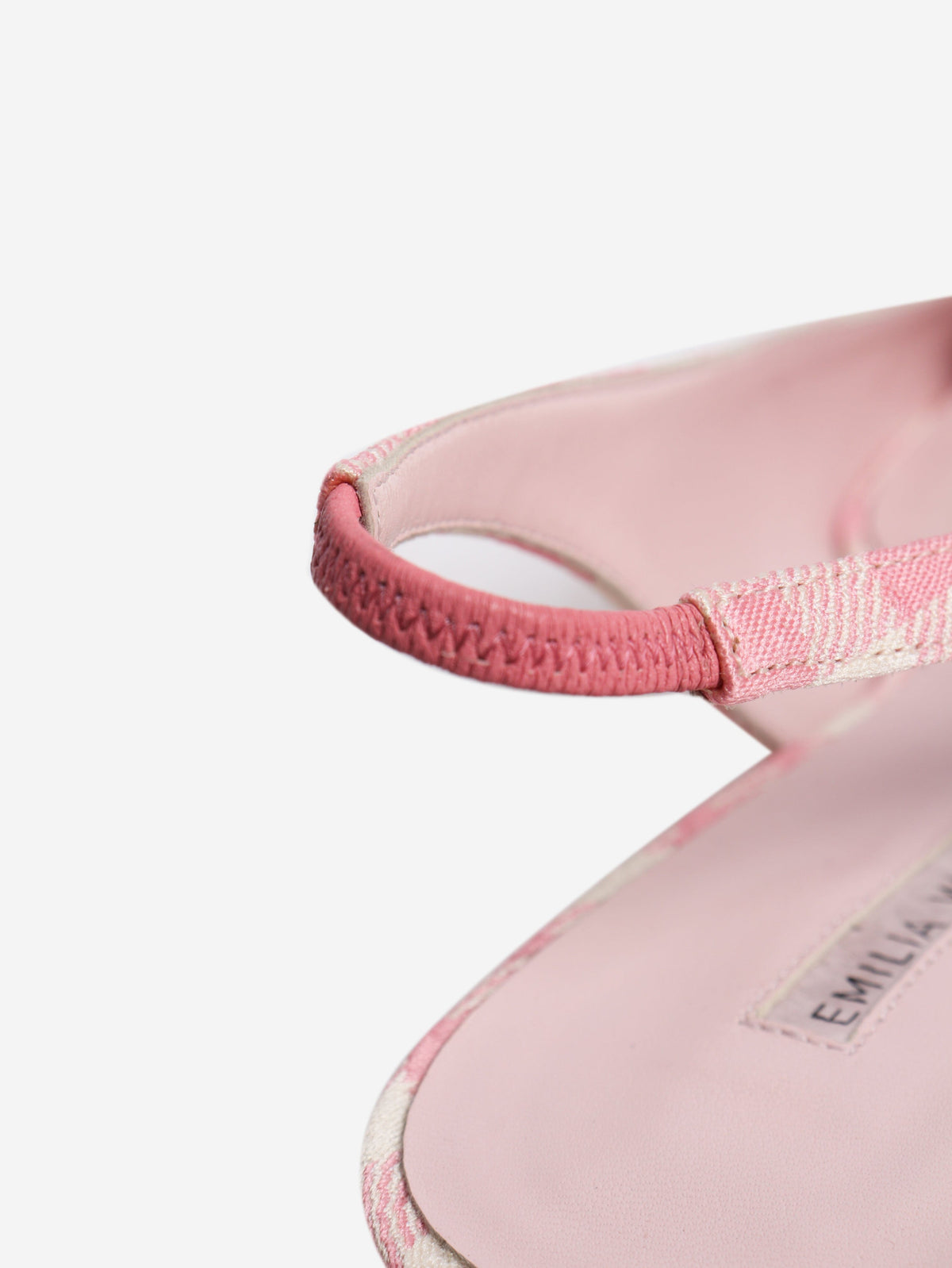 Pink and white gingham slingback flats - size EU 40 Flat Shoes Emilia Wickstead 