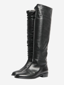 Stuart Weitzman Stuart Weitzman Black ruched flat boots - size US 7 (UK 4.5)